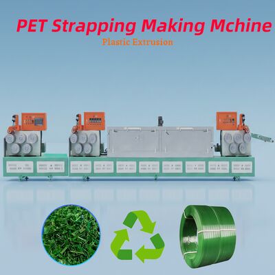 Bon prix Ligne de production de feuillard PET à vis unique avec matériau de vis 38CrMoALA, capacité de 250-500 KG/H et motifs de gaufrage personnalisables en ligne